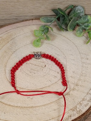 Náramek se sovičkou červený