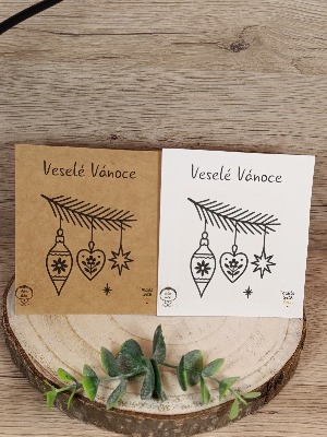 Veselé Vánoce větvička s ozdobami